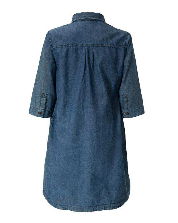 مانتو زنانه جلو بسته کوتاه جین آبی همامدا